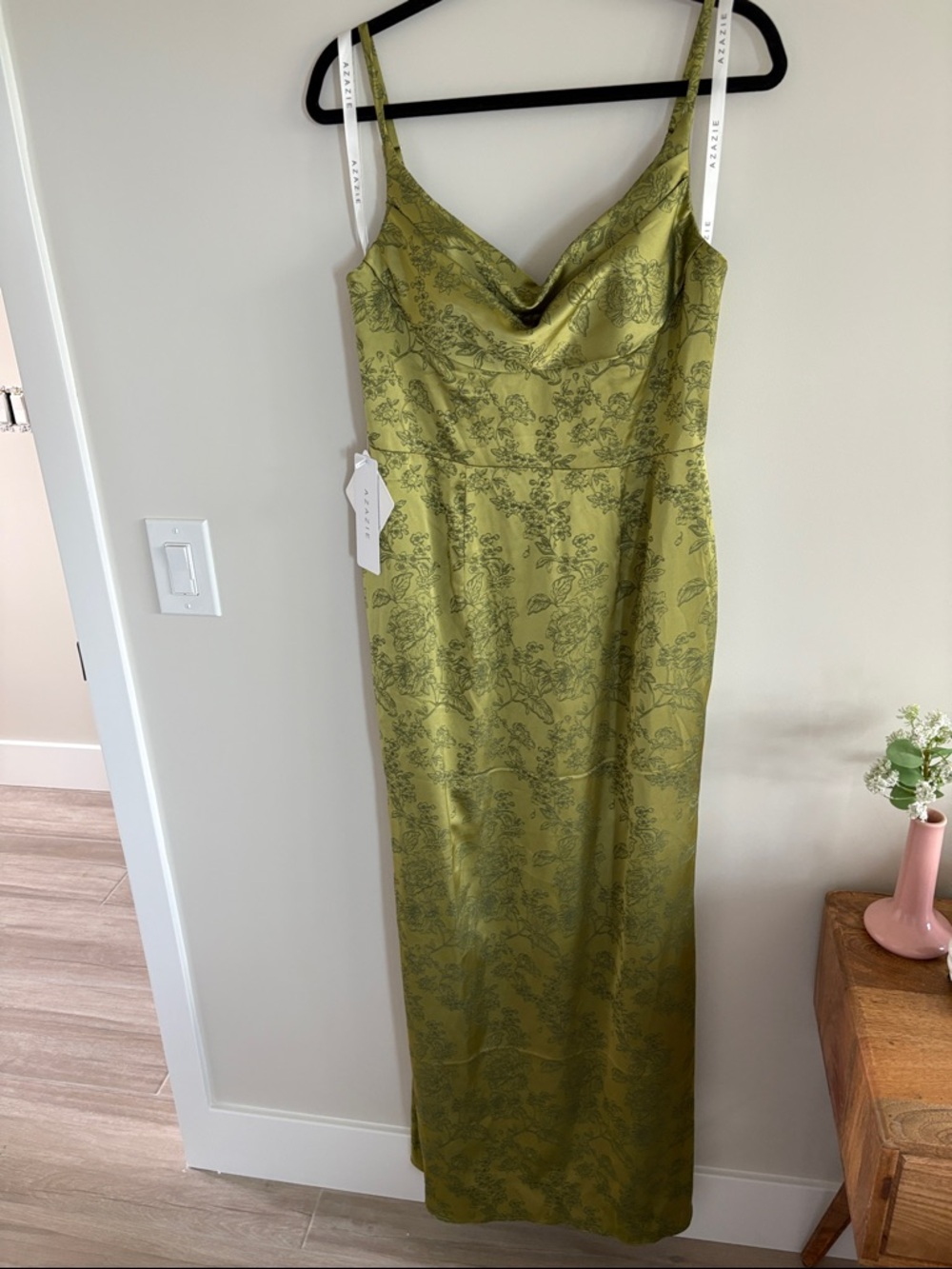 NWT Azazie Leah Moss Navy Gown - Picture 7 of 13